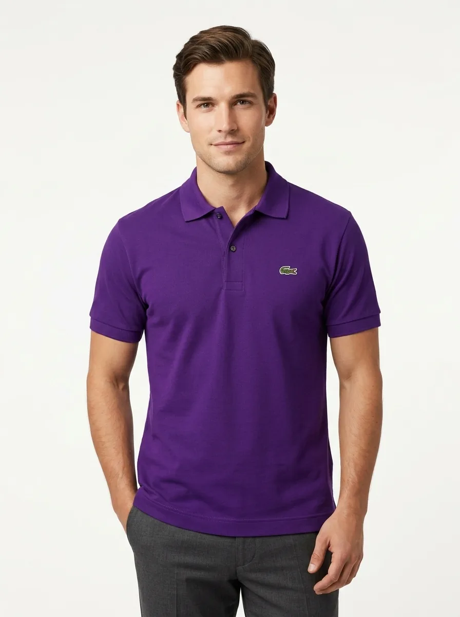 talla L - Lacoste morado liso 1 Camisero Lacoste - Imagen 1