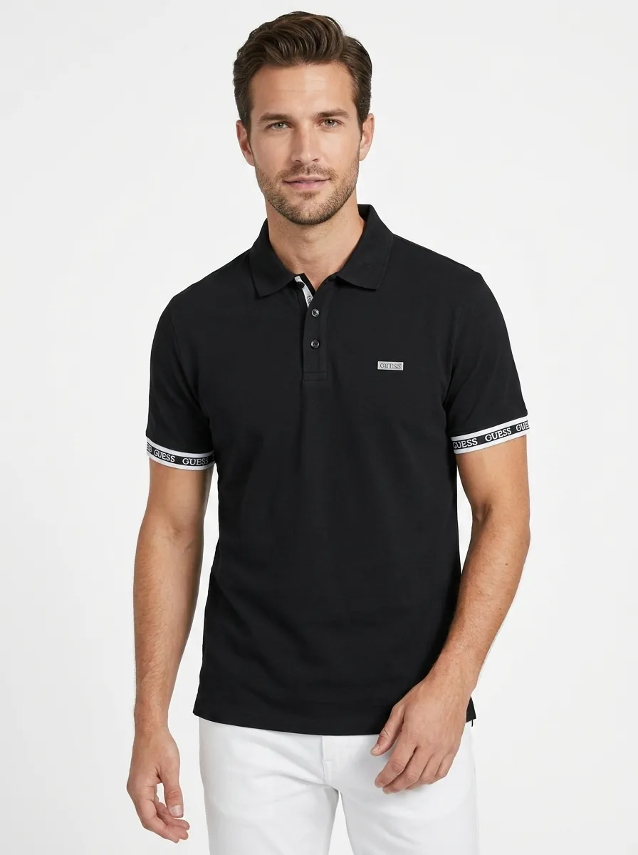 talla M - Guess negro tape-cuffs 3 Camisero Guess - Imagen 1