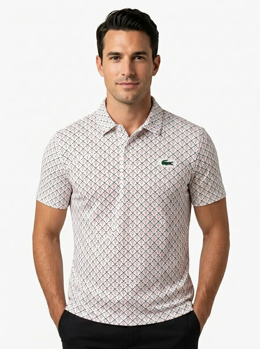 talla S - Lacoste blanco patron-geometrico 2 Camisero Lacoste - Imagen 1
