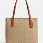 Cartera Coach Zip Top Tote khaki - Daytemis