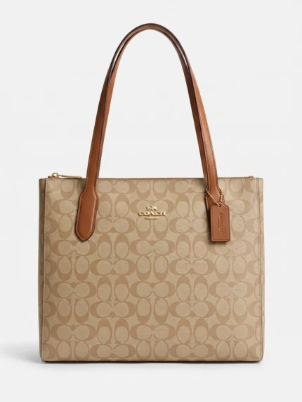 Cartera Coach Zip Top Tote khaki - Daytemis