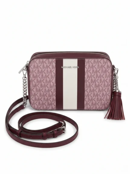 Cartera Michael Kors camera bag lila con franja - Daytemis