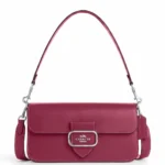 Cartera Coach Morgan Shoulder Bag magenta cuero liso herraje plateado