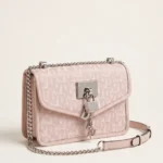 Cartera DKNY Elissa rosa palo flap crossbody