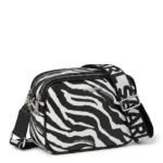 Cartera Karl Lagerfeld camera bag print cebra con correa logo