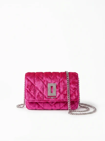 Cartera Karl Lagerfeld Lafayette Terciopelo Fucsia