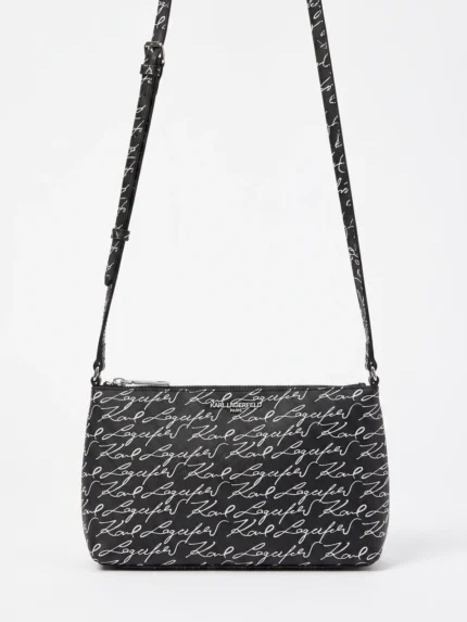 Cartera Karl Lagerfeld Paris Script negro crossbody