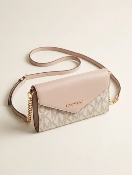 Cartera Michael Kors sobre crossbody rosa palo