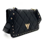 Cartera Valentino Orlandi negra acolchada tachas doradas