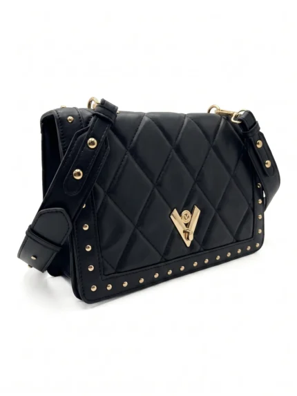 Cartera Valentino Orlandi negra acolchada tachas doradas