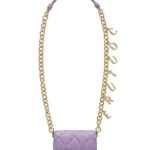 Micro bag Versace Jeans Couture lila acolchada con cadena Couture