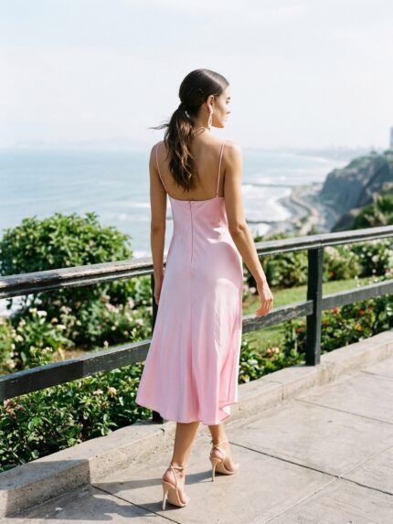 Vestido EDYAN P048, vista de espalda, colección Barranco