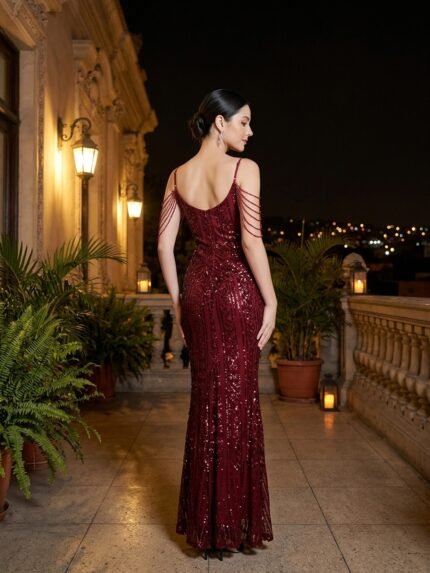 Vestido EDYAN P245, vista de espalda