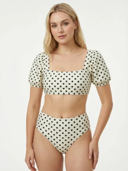 Bikini de lunares con mangas