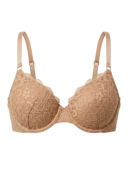 Brasier nude de encaje — 32D — fantasma frente