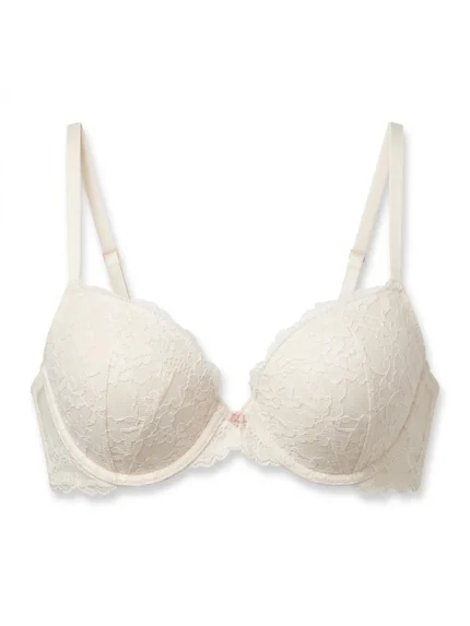 Brasier Victoria’s Secret blanco de encaje — 32DD — fantasma frente