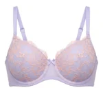 Brasier rosa y lila de encaje — 36D — fantasma frente