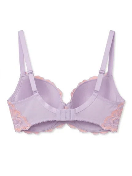 Brasier rosa y lila de encaje — 36D — fantasma espalda