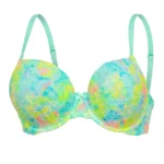 Brasier aqua multicolor de encaje — 38D — fantasma frente