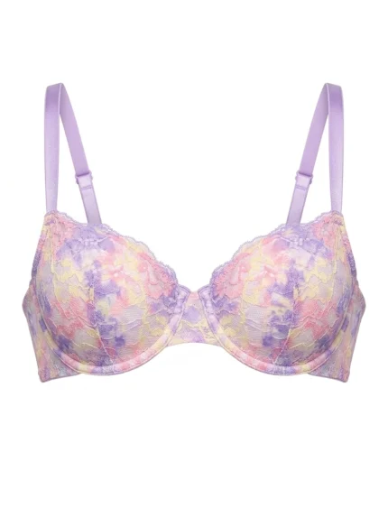 Brasier rosa multicolor de encaje — fantasma frente