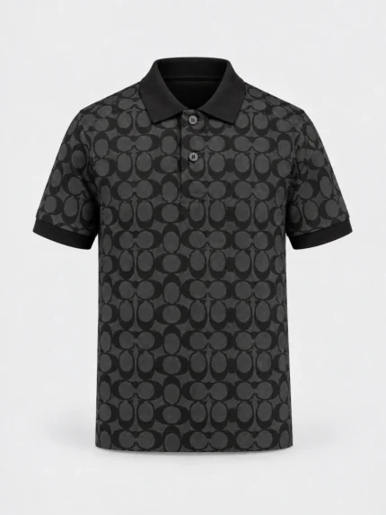 Camisero Coach negro con monograma — fantasma