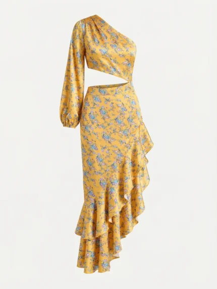 Conjunto Floral Amarillo un Hombro — foto 2