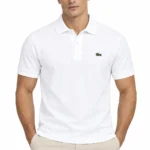 Camisero Lacoste blanco clásico — frontal