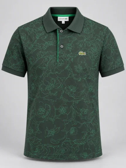 Camisero Lacoste verde estampado — fantasma