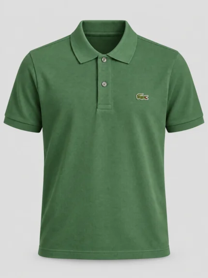 Camisero Lacoste verde liso — fantasma