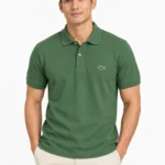 Camisero Lacoste verde liso — frontal
