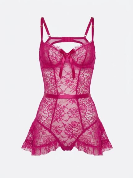 Body fucsia de encaje — vista adicional