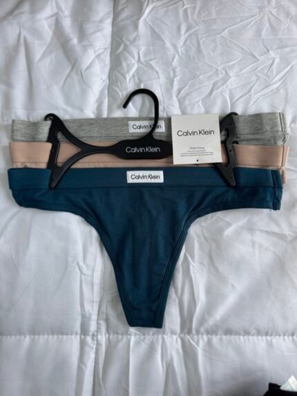 Pack de 3 calzones Calvin Klein gris, beige y azul — M — foto original frontal