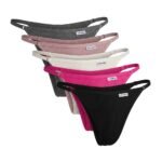 Pack de 5 calzones Steve Madden tiras laterales gris, rosa, marfil, fucsia y negro — M — fantasma frente