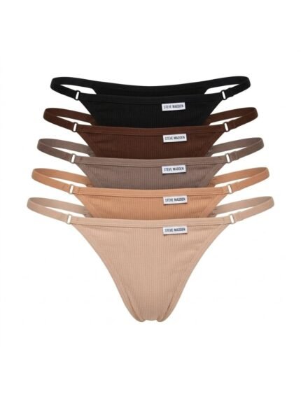 Pack de 5 calzones Steve Madden tiras laterales tonos tierra — M — fantasma frente