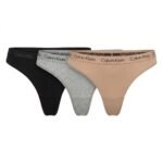 Pack de 3 calzones Calvin Klein negro, gris y beige — M — fantasma frente