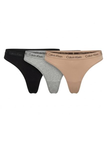 Pack de 3 calzones Calvin Klein negro, gris y beige — M — fantasma frente