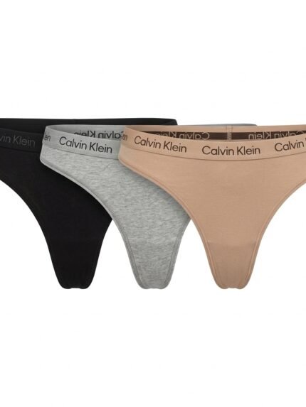 Pack de 3 calzones Calvin Klein negro, gris y beige — M — fantasma frente