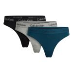 Pack de 3 calzones Calvin Klein negro, gris y azul petróleo — M — fantasma frente
