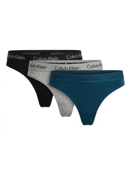Pack de 3 calzones Calvin Klein negro, gris y azul petróleo — M — fantasma frente