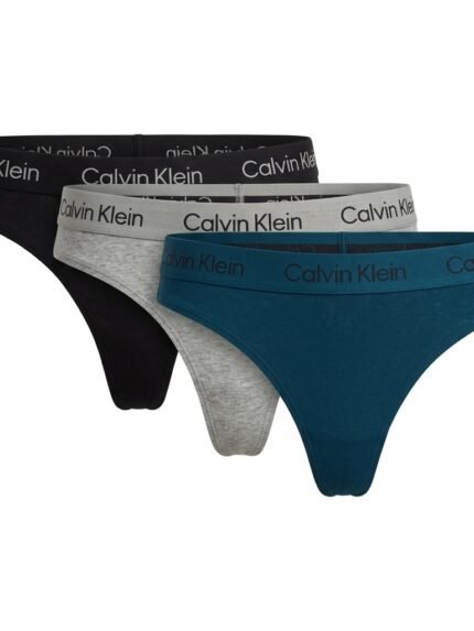 Pack de 3 calzones Calvin Klein negro, gris y azul petróleo — M — fantasma frente