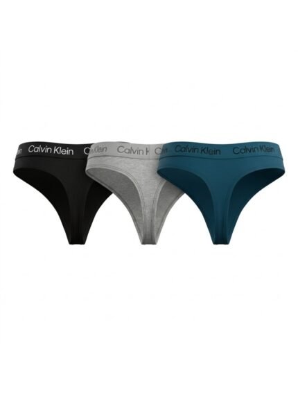 Pack de 3 calzones Calvin Klein negro, gris y azul petróleo — M — fantasma espalda