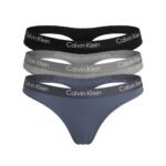 Pack de 3 calzones Calvin Klein negro, gris y azul pizarra — M — fantasma frente