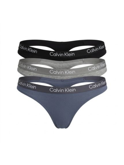 Pack de 3 calzones Calvin Klein negro, gris y azul pizarra — M — fantasma frente