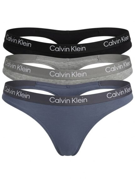 Pack de 3 calzones Calvin Klein negro, gris y azul pizarra — M — fantasma frente