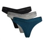 Pack de 3 calzones Calvin Klein acanalado negro, gris y azul — M — fantasma frente