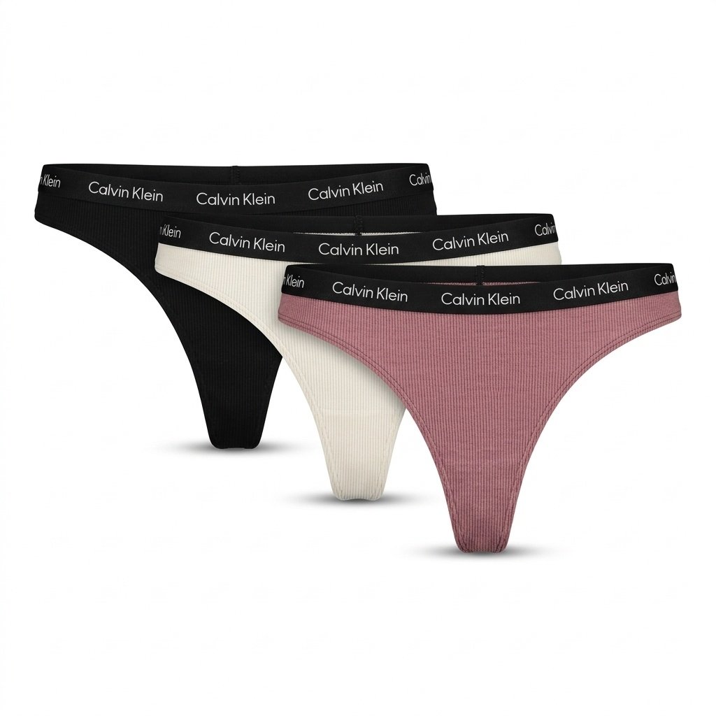 daytemis-m-20261017-m-15-01-fantasma-frente Pack de 3 calzones Calvin Klein acanalado negro, marfil y malva — M — fantasma frente