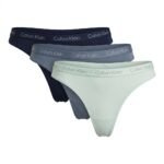 Pack de 3 calzones Calvin Klein azul marino, azul grisáceo y verde claro — M — fantasma frente