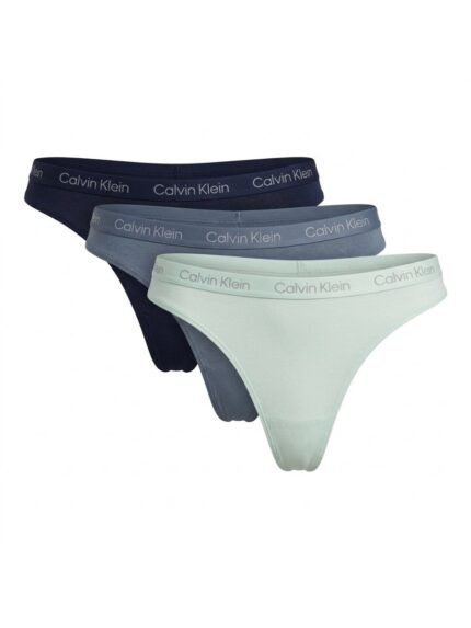 Pack de 3 calzones Calvin Klein azul marino, azul grisáceo y verde claro — M — fantasma frente