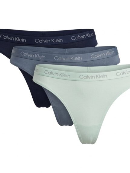 Pack de 3 calzones Calvin Klein azul marino, azul grisáceo y verde claro — M — fantasma frente