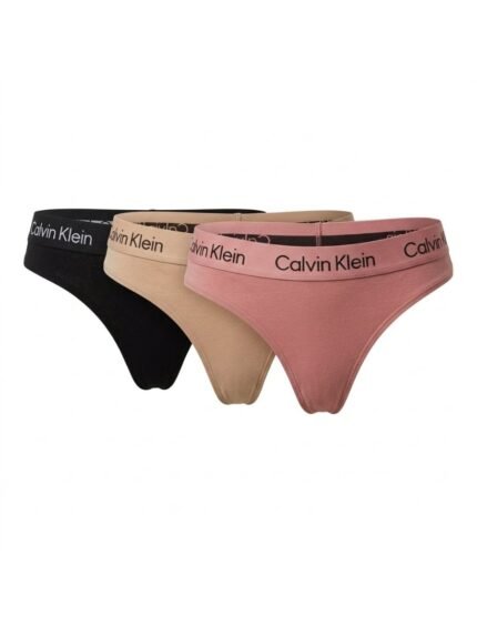 Pack de 3 calzones Calvin Klein negro, beige y rosa — M — fantasma frente